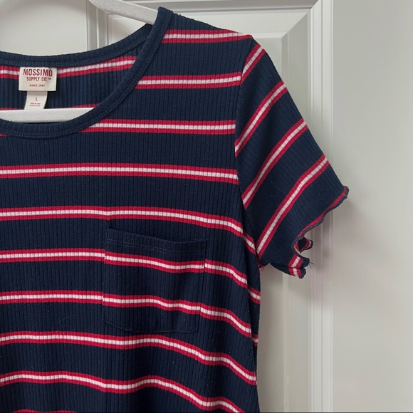 Navy Striped T-Shirt Dress - Picture 3 of 6